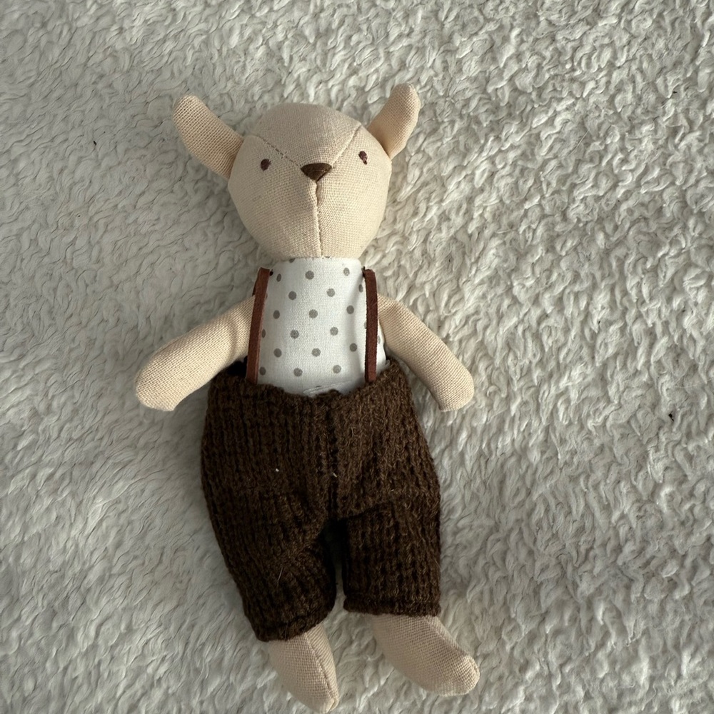 Creative co op Plush Bear Toy with Brown Pants